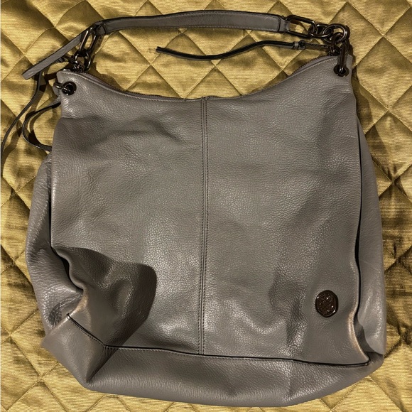 Vince Camuto Gray Leather Hobo with Chain Strap - Picture 2 of 9